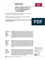 Produccion Cientifica Sobre Futbol en Revistas Españolas de Ciencias Act Fisica y Dep