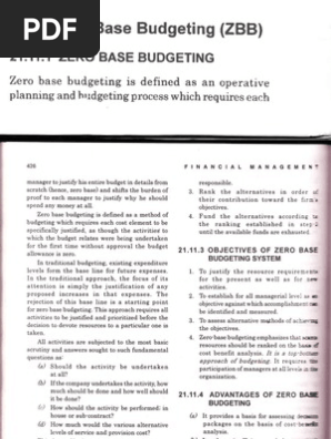 Zero Based Budgeting