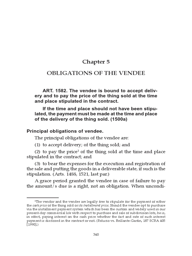 Obligations of The Vendee PDF Breach Of Contract Foreclosure