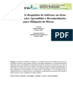 Elicitação de Requisitos de Software No Setor Público: Lições Aprendidas e Recomendações para Mitigação de Riscos