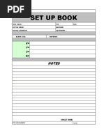 Setup Sheets