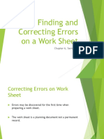 Finding and Correcting Errors On A Work Sheet: Chapter 6, Section 4