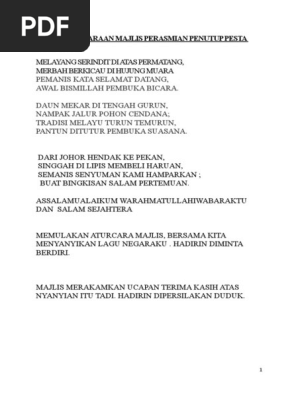 Teks Mc Pesta Pantun 2018