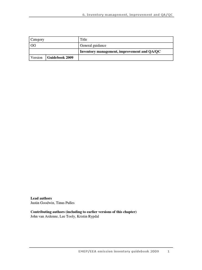 6 Inventory Management - Improvement and QA QC GB2009 | PDF | Quality ...