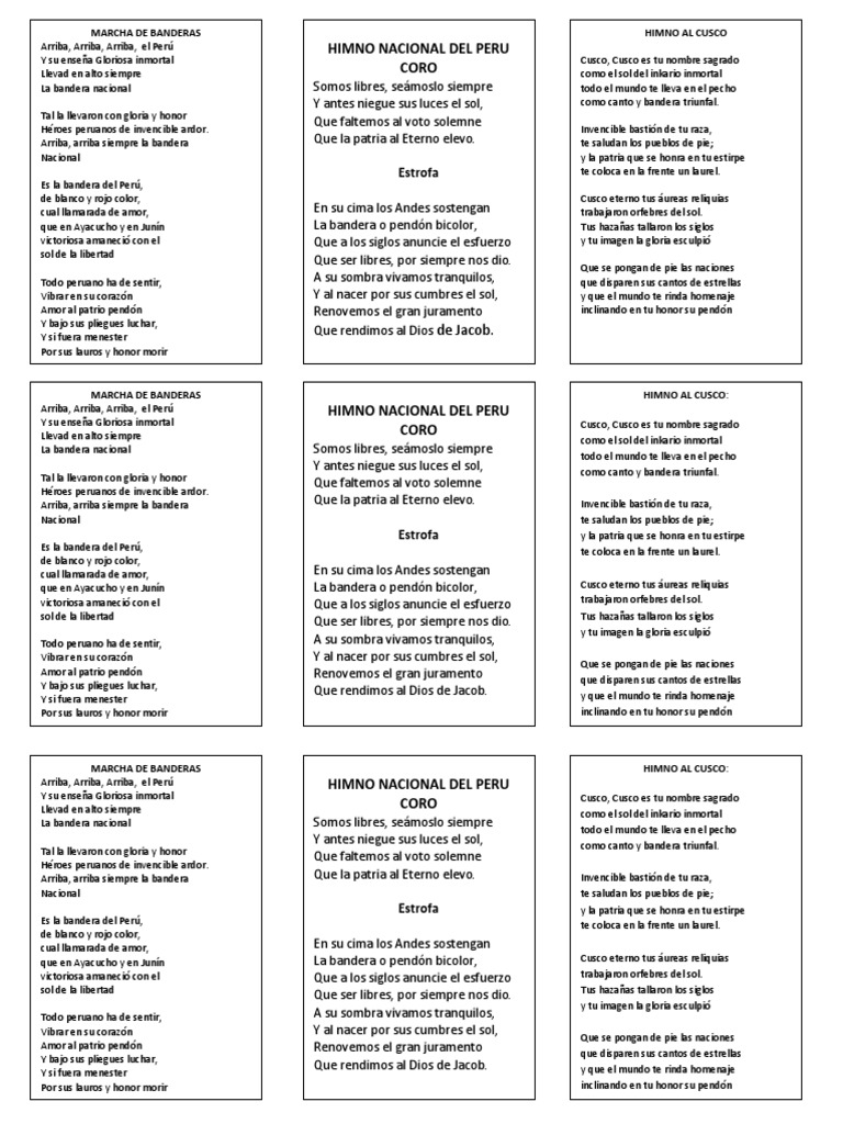 Himno Al Cusco | PDF | Bandera | Símbolos nacionales