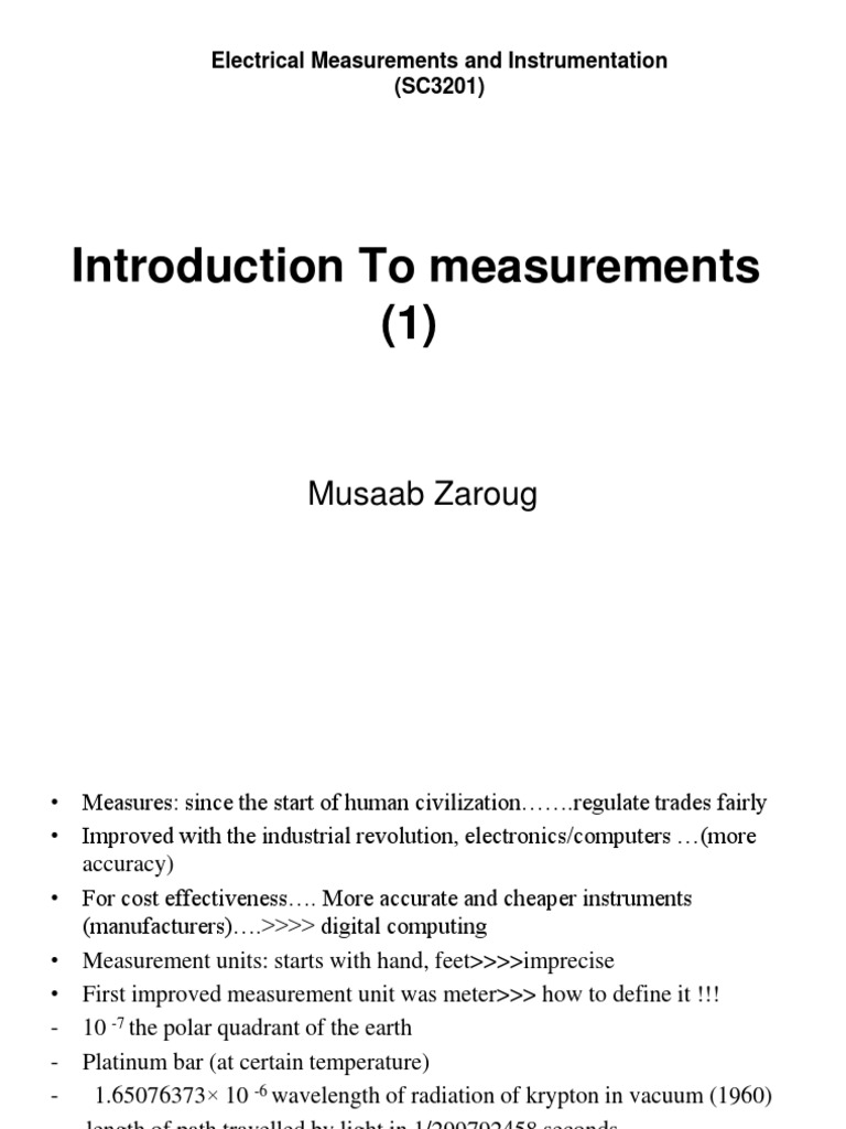 Overview of Measurement Systems and Instruments | PDF | Normal ...