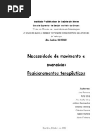 Trabalho- Posicionamentos Terapêuticos