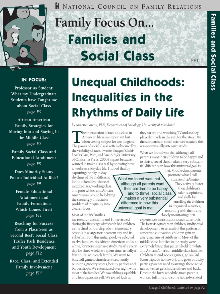 Families and Social Class: Family Focus On.. | PDF | Family | Middle Class