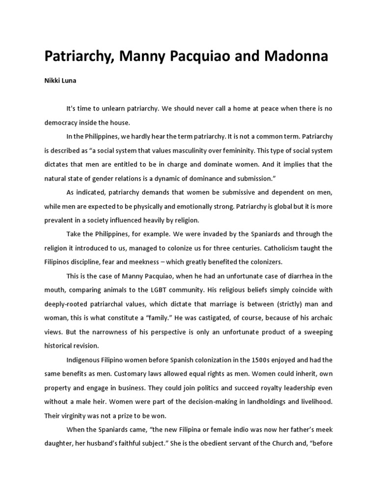 Unlearning Patriarchy in the Home | PDF | Patriarchy | Family