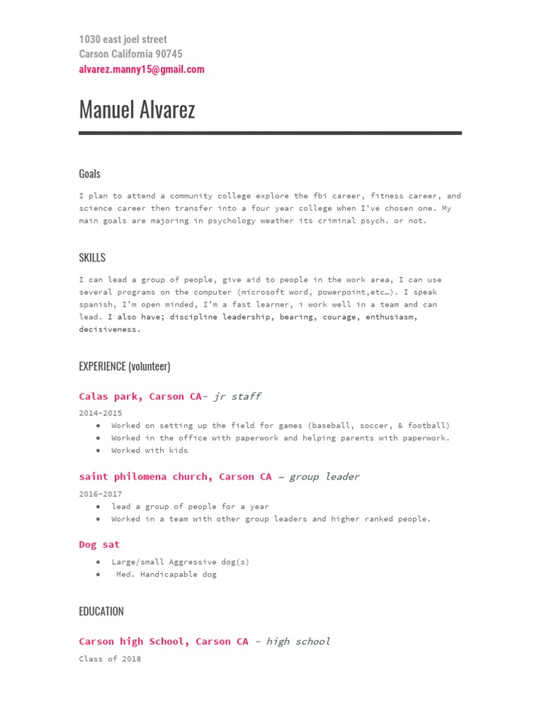 Career Goals and Skills Summary | PDF