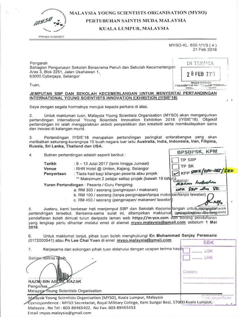 Pertandingan International Young Scientis Innovation Exhibition Pdf