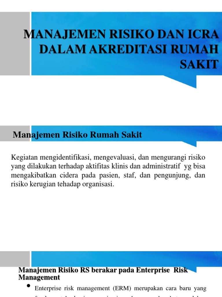 Manajemen Risiko Dalam Akreditasi Rumah Sakit Pdf