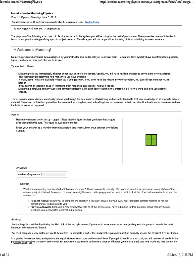 Intro to Mastering Physics Multiple Choice Torque