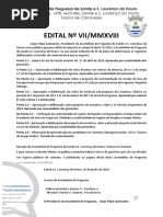 EDITAL Nº VII/MMXVIII - Deliberações da Assembleia de Freguesia de 15/06/2018