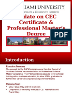 Update On CEC Certificate & Professional Master's Degree: Frank Wiley - Business Development
