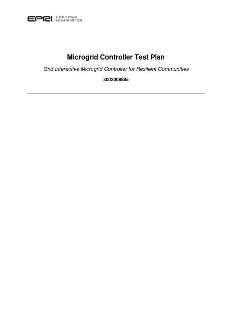 Microgrid Controller Test Plan | PDF | Distributed Generation ...