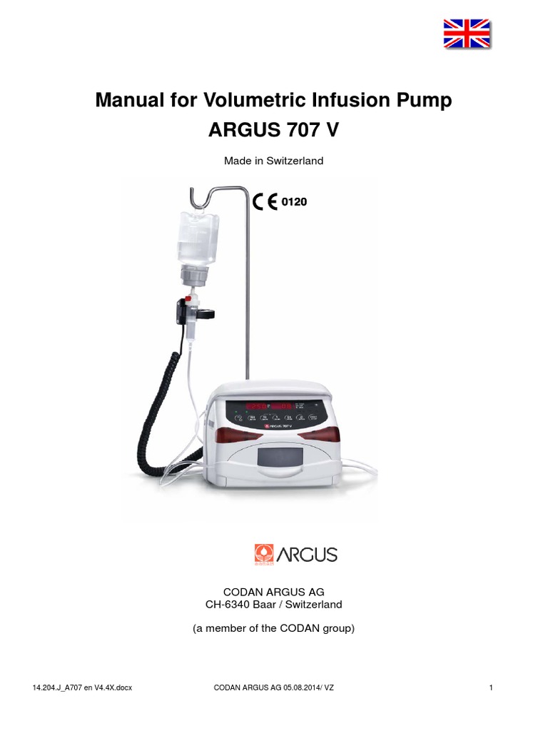 ARGUS 707 V Infusion Pump Manual | PDF | Intravenous Therapy | Battery ...
