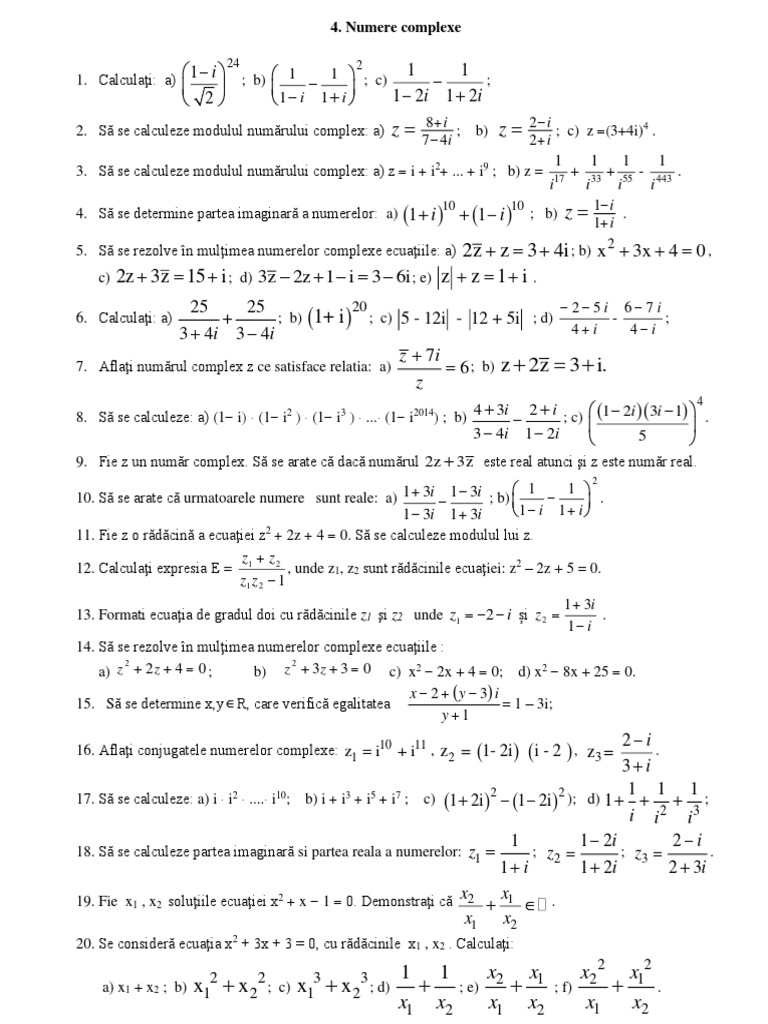 Numere Complexe | PDF