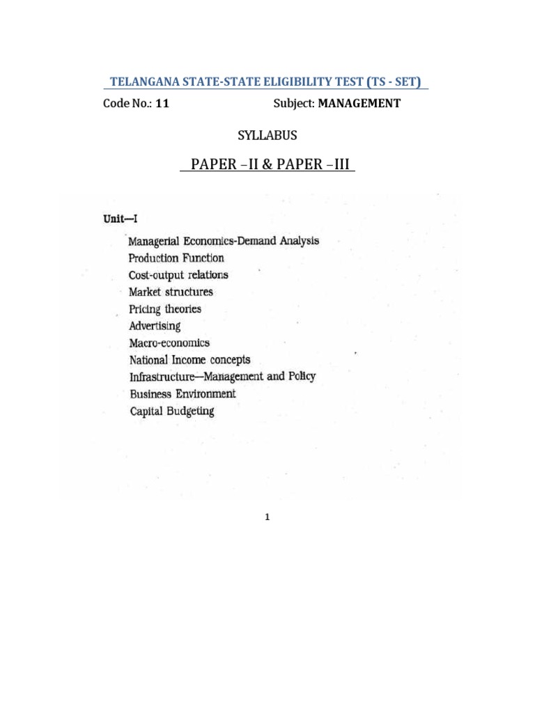 Paper - Ii & Paper - Iii: Code No.: 11 Subject: MANAGEMENT | PDF