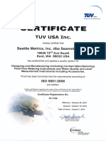 Certificado de Calidad de Sensor Seametrics