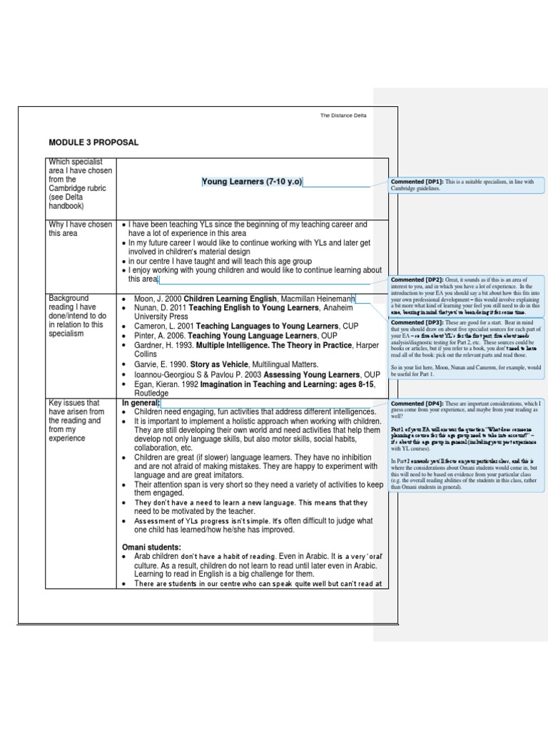 Young Learners Teaching Proposal | PDF | Pedagogy | Learning