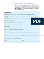 December 2013 Integrated Programme Assessment Registration Form