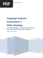 Language Systems Assessment 3 Skills: Reading: The Distance DELTA March 2013