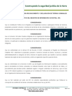 Reglamento para El Reconocimiento y Declaración de Tierras Comunales PDF