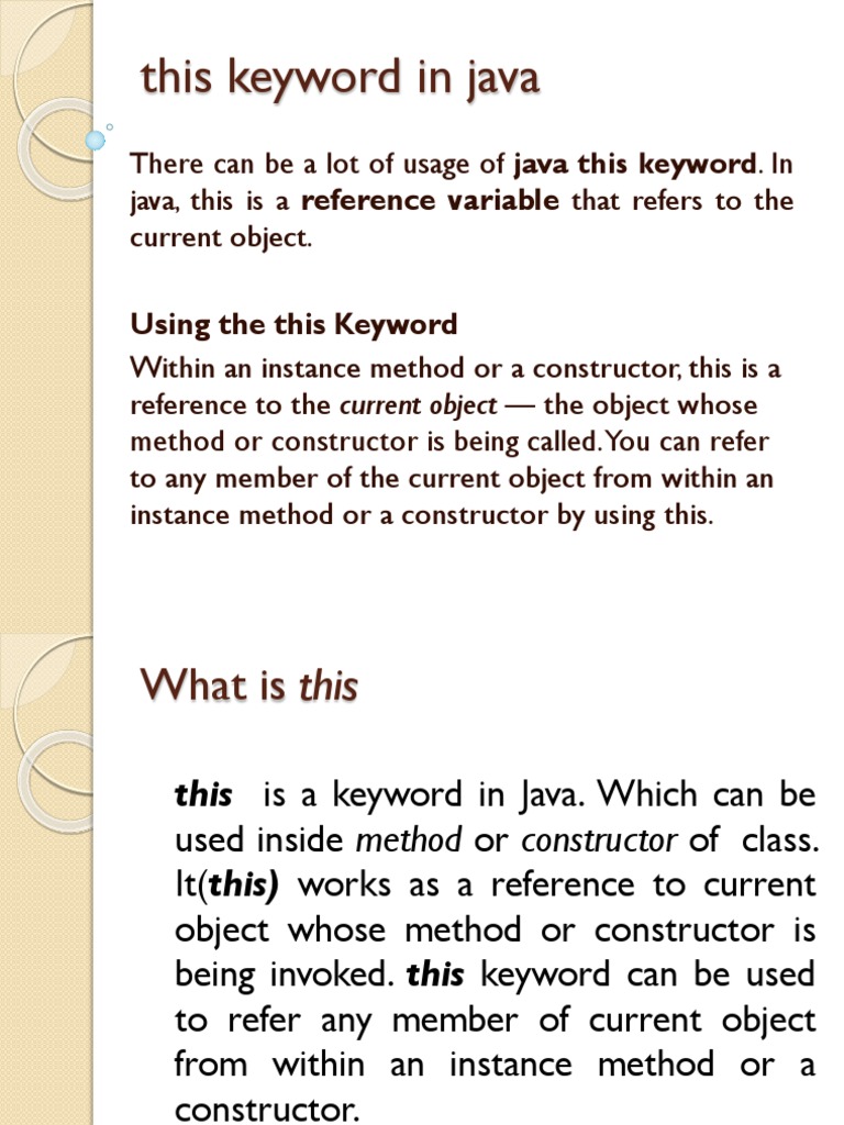 This Keyword in Java | Download Free PDF | Method (Computer Programming ...