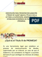 Presentación Final Tìtulo III de Ley Promesa PROOF OF CLAIM Orientación Aeela