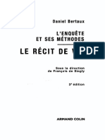 Le Récit de Vie Daniel Bertaux-L'enquête Et Ses Méthodes - Armand Colin (2010) PDF