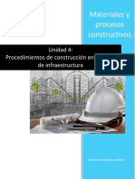 Unidad 4. Procedimientos de Construcción en La Etapa de Infraestructura