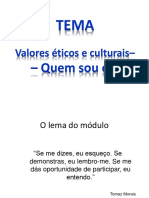 Valores culturais e identidade pessoal