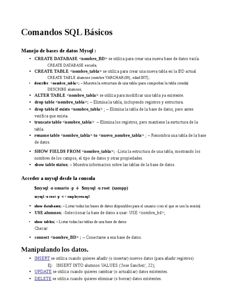 Practica1 Mysql Basico | PDF | Tabla (base de datos) | SQL
