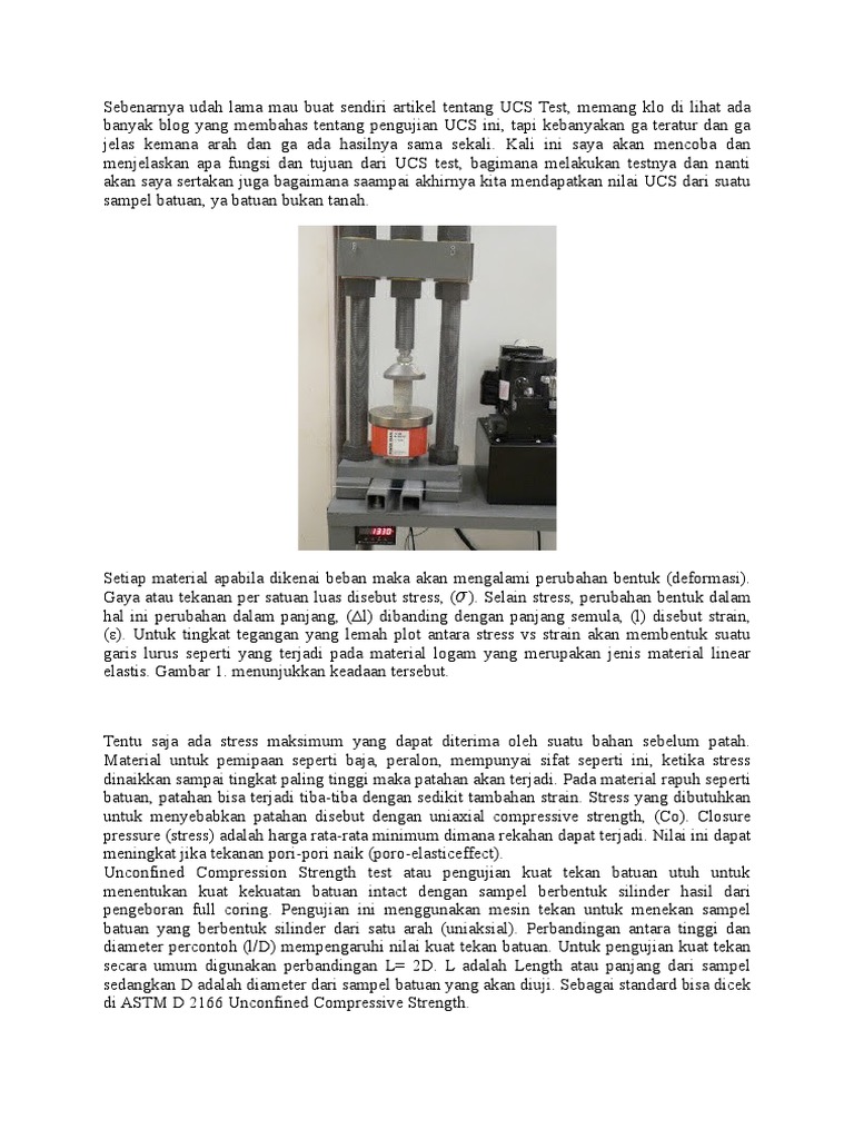 Panduan Lengkap UCS Test Batuan | PDF