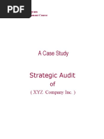 A Case Study Strategic Audit: (XYZ Company Inc.)