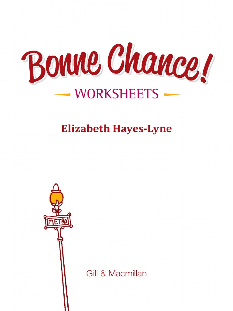 Bonne Chance Worksheets Grammatical Tense Verb