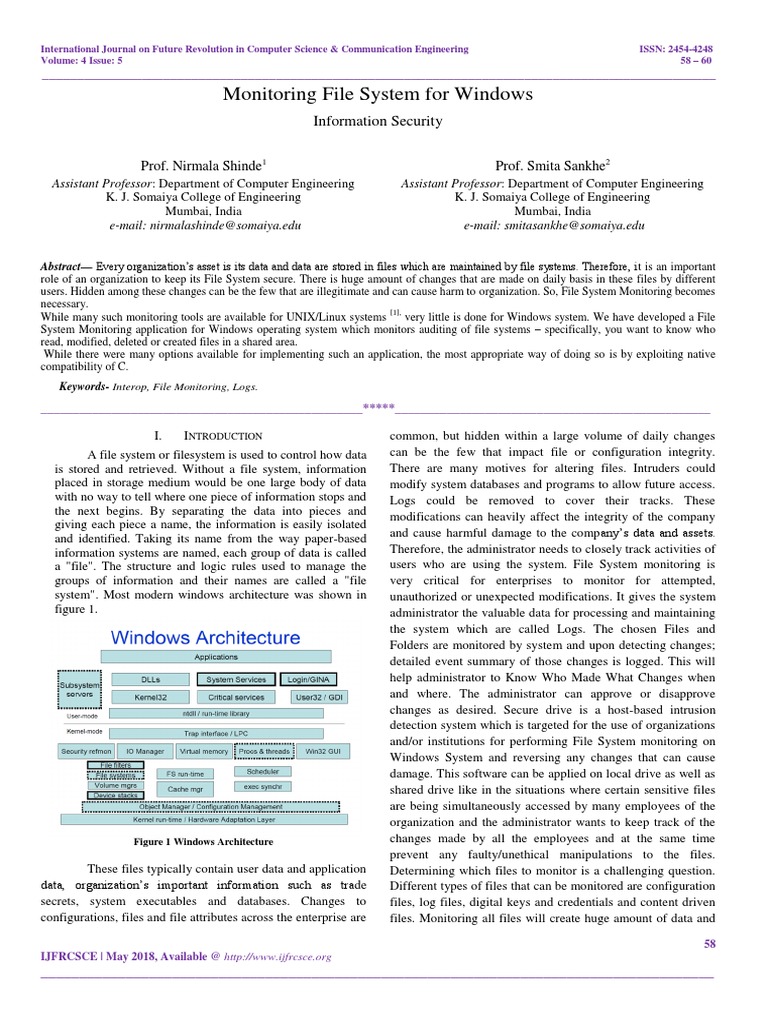 Monitoring File System For Windows: Information Security | PDF | File ...