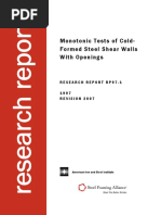 Monotonic Tests of Cold Formed Steel Shear Wall