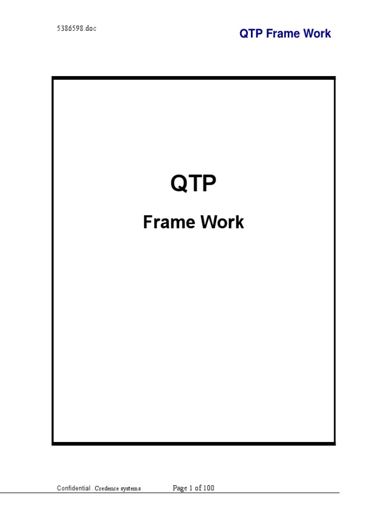 QTP Framework PDF | PDF | Parameter (Computer Programming) | Microsoft ...