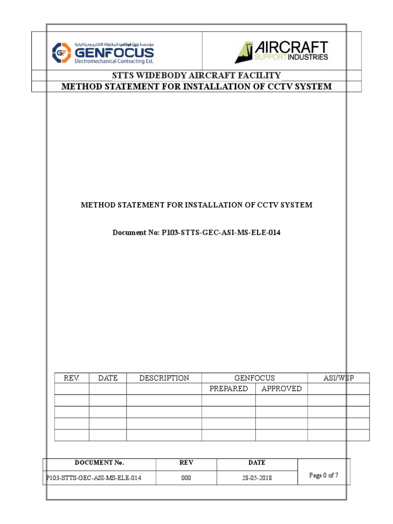 CCTV Installation Method Statement | PDF | Electrical Connector ...