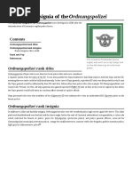 Ranks and Insignia of the Ordnungspolizei