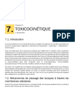 Toxicologie Générale - Toxicocinétique