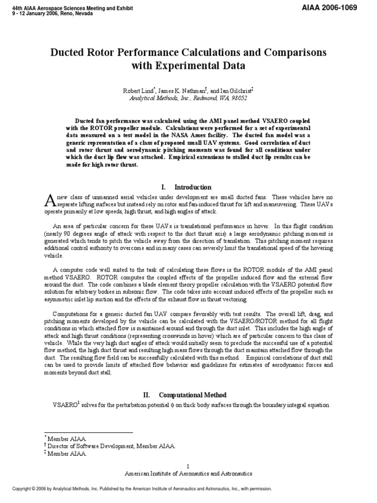 Paper0406 Ducted Fan PDF Helicopter Rotor Lift (Force)