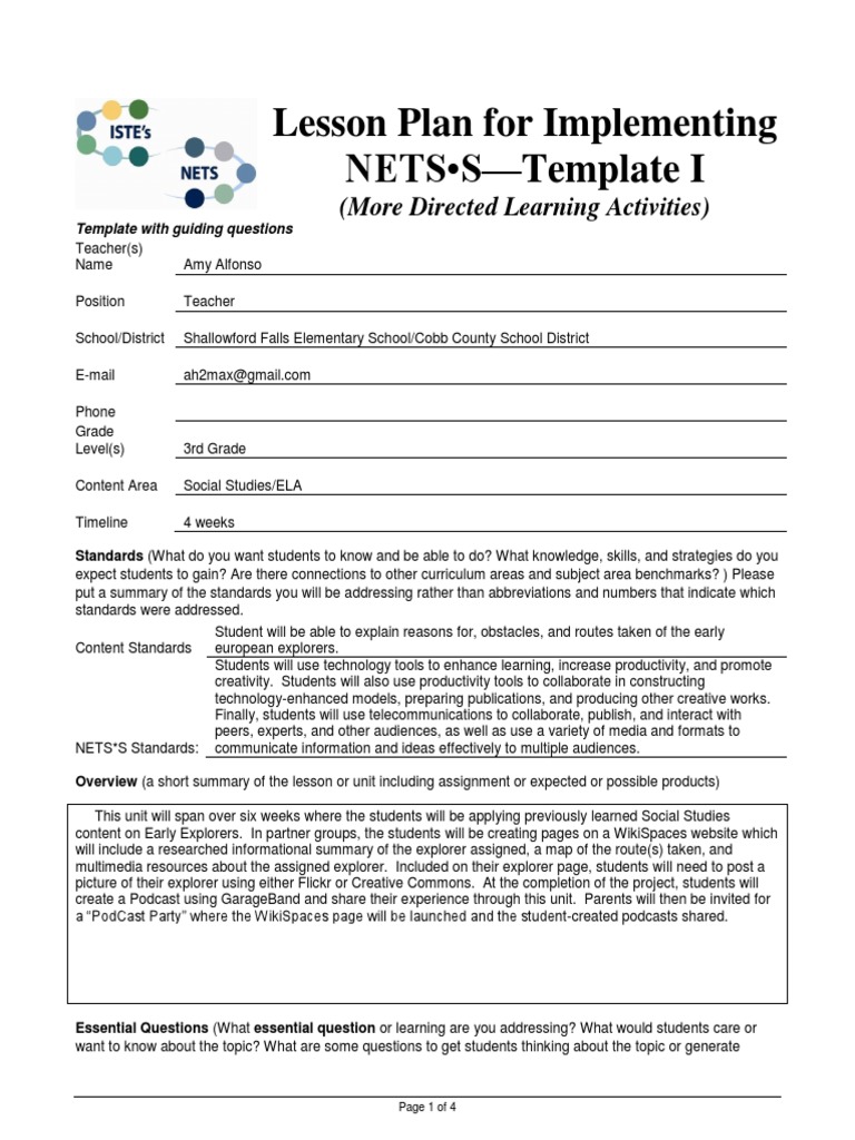 3rd Grade Social Studies Lesson Plan | PDF | Collaboration | Multimedia
