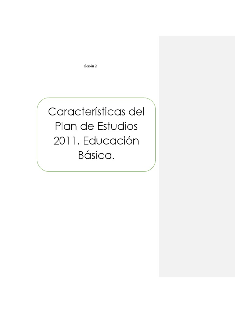 Características del Plan de Estudios 2011 | PDF | Evaluación ...