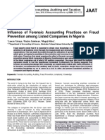 Influence of Forensic Accounting Practices On Fraud Prevention Among Listed Companies in Nigeria