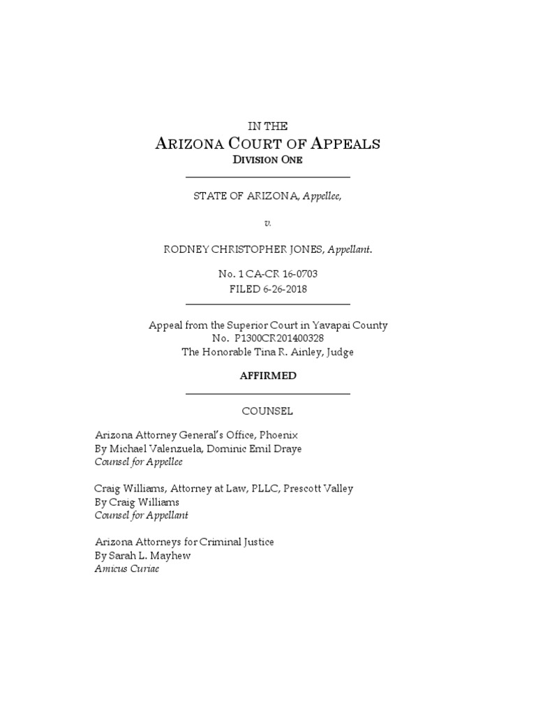 Arizona v Jones Arizona Court of Appeals PDF Medical Cannabis
