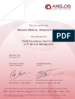Certificado ITIL Foundations Gianpiere