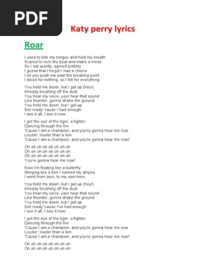 katy perry roar lyrics full song - Google Search